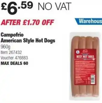 Costco Campofrio American Style Hot Dogs offer