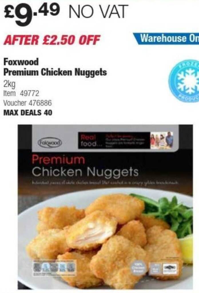 Costco Foxwood Premium Chicken Nuggets offer