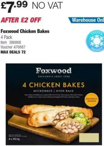 Costco Foxwood Chicken Bakes offer