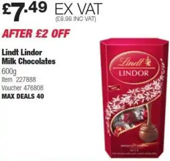 Costco Lindt Lindor Milk Chocolates offer