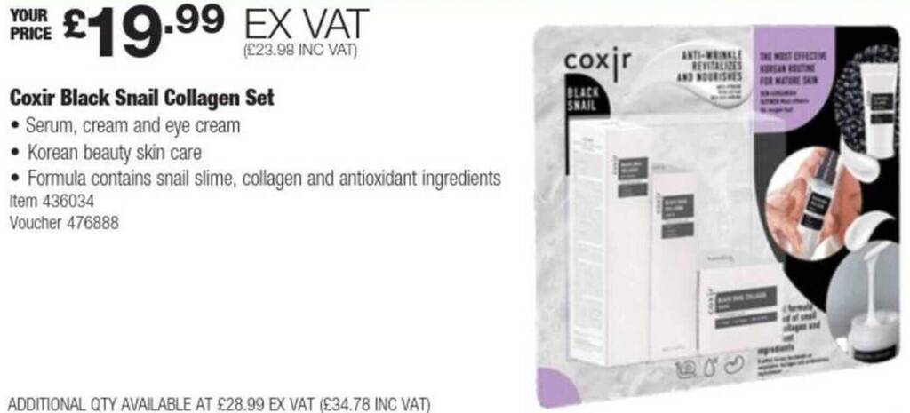 Costco Coxir Black Snail Collagen Set offer
