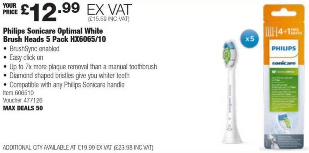 Costco Philips Sonicare Optimal White Brush Heads offer