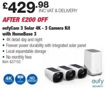 eufyCam 3 Solar 4K - 3 Camera Kit with HomeBase 3