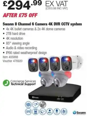 Costco Swann 8 Channel 6 Camera 4K DVR CCTV system offer