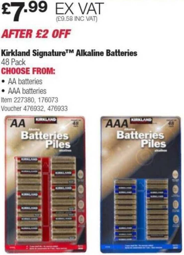 Costco Kirkland Signature Alkaline Batteries offer