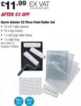 Costco Harris Interior 22 Piece Paint Roller Set offer