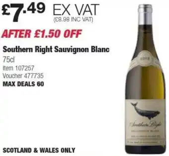 Costco Southern Right Sauvignon Blanc offer