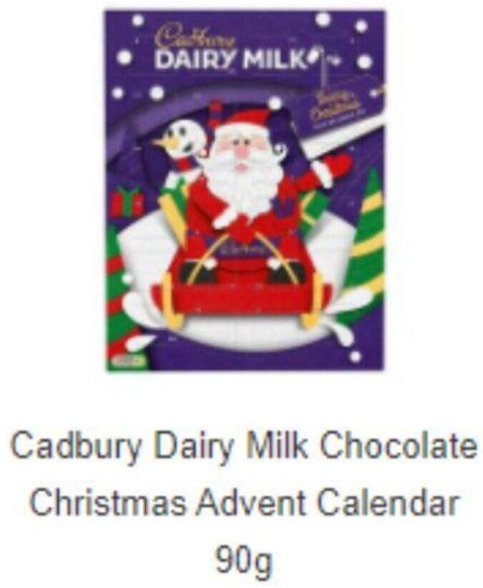 Sainsbury's Cadbury Dairy Milk Chocolate Christmas Advent Calendar 90g offer