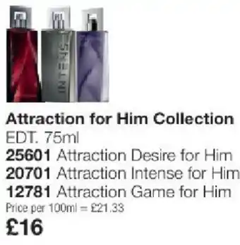Avon Attraction for Him Collection offer