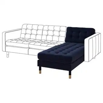 IKEA Landskrona chaise longue, add-on unit, djuparp dark blue/wood offer