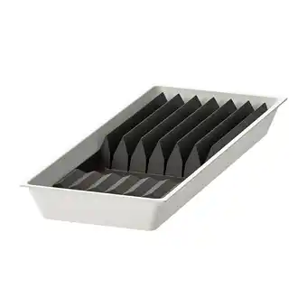 IKEA Uppdatera tray with knife rack, white/anthracite, 20x50 cm offer