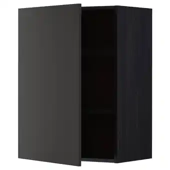 Metod wall cabinet with shelves, black/nickebo matt anthracite, 60x80 cm