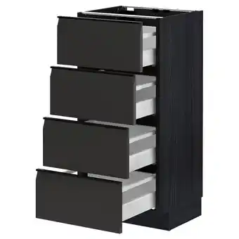 IKEA Metod / maximera base cab 4 frnts/4 drawers, black/upplöv matt anthracite, 40x37 cm offer