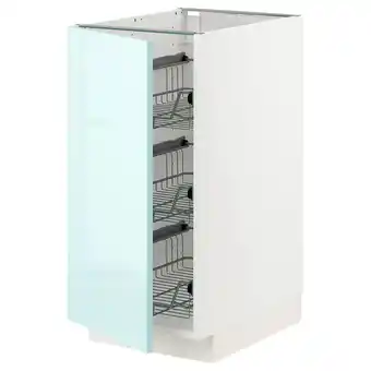 IKEA Metod base cabinet with wire baskets, white järsta/high-gloss light turquoise, 40x60 cm offer