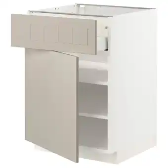 IKEA Metod / maximera base cabinet with drawer/door, white/stensund beige, 60x60 cm offer