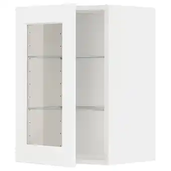 IKEA Metod wall cabinet w shelves/glass door, white enköping/white wood effect, 40x60 cm offer