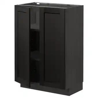 IKEA Metod base cabinet with shelves/2 doors, black/lerhyttan black stained, 60x37 cm offer