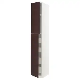 IKEA Metod / maximera hi cab w 2 doors/4 drawers, white askersund/dark brown ash effect, 40x60x240 cm offer