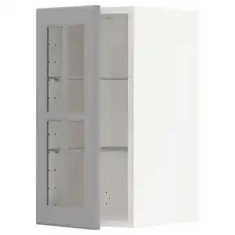 IKEA Metod wall cabinet w shelves/glass door, white/bodbyn grey, 30x60 cm offer