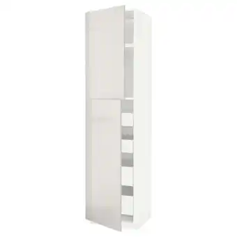 IKEA Metod / maximera hi cab w 2 doors/4 drawers, white/ringhult light grey, 60x60x240 cm offer