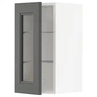 IKEA Metod wall cabinet w shelves/glass door, white/axstad dark grey, 30x60 cm offer