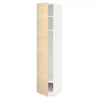 IKEA Metod high cabinet w shelves/wire basket, white/askersund light ash effect, 40x60x200 cm offer