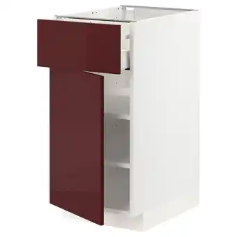 IKEA Metod / maximera base cabinet with drawer/door, white kallarp/high-gloss dark red-brown, 40x60 cm offer