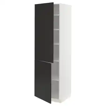 IKEA Metod high cabinet with shelves/2 doors, white/nickebo matt anthracite, 60x60x200 cm offer