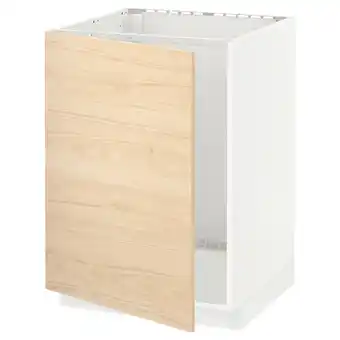 IKEA Metod base cabinet for sink, white/askersund light ash effect, 60x60 cm offer