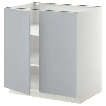 IKEA Metod base cabinet with shelves/2 doors, white/veddinge grey, 80x60 cm offer