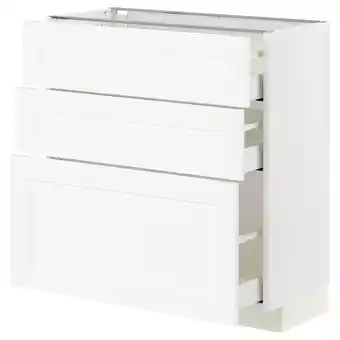 IKEA Metod / maximera base cabinet with 3 drawers, white enköping/white wood effect, 80x37 cm offer