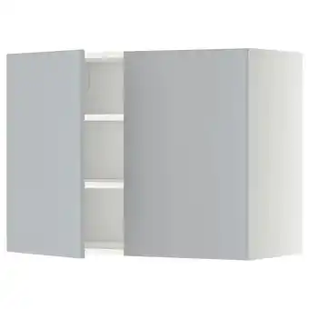 IKEA Metod wall cabinet with shelves/2 doors, white/veddinge grey, 80x60 cm offer