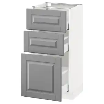 IKEA Metod / maximera base cabinet with 3 drawers, white/bodbyn grey, 40x37 cm offer