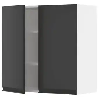 IKEA Metod wall cabinet with shelves/2 doors, white/upplöv matt anthracite, 80x80 cm offer