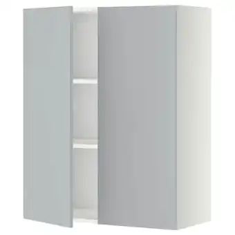 IKEA Metod wall cabinet with shelves/2 doors, white/veddinge grey, 80x100 cm offer