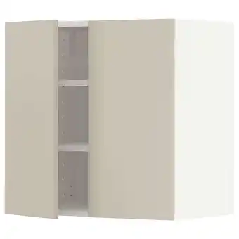 IKEA Metod wall cabinet with shelves/2 doors, white/havstorp beige, 60x60 cm offer