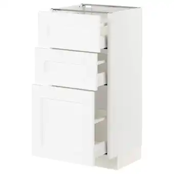 IKEA Metod / maximera base cabinet with 3 drawers, white enköping/white wood effect, 40x37 cm offer