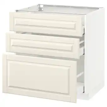 IKEA Metod / maximera base cabinet with 3 drawers, white/bodbyn off-white, 80x60 cm offer