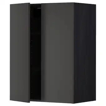 IKEA Metod wall cabinet with shelves/2 doors, black/nickebo matt anthracite, 60x80 cm offer