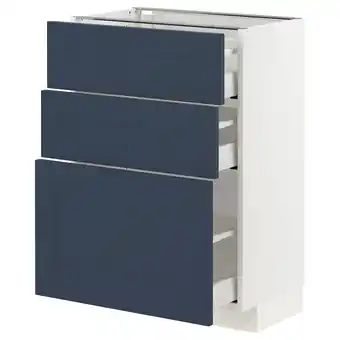 IKEA Metod / maximera base cabinet with 3 drawers, white axstad/matt blue, 60x37 cm offer