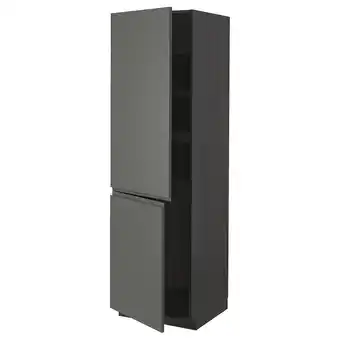 IKEA Metod high cabinet with shelves/2 doors, black/voxtorp dark grey, 60x60x200 cm offer