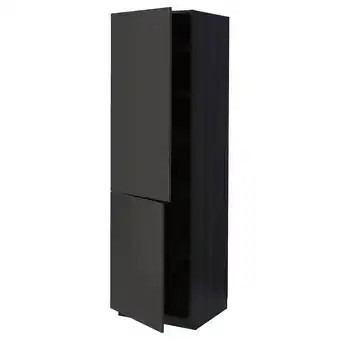 IKEA Metod high cabinet with shelves/2 doors, black/nickebo matt anthracite, 60x60x200 cm offer