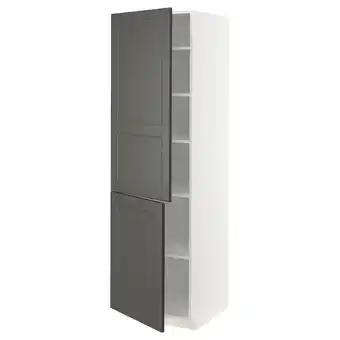IKEA Metod high cabinet with shelves/2 doors, white/axstad dark grey, 60x60x200 cm offer