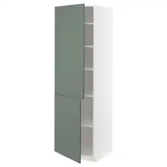 IKEA Metod high cabinet with shelves/2 doors, white/bodarp grey-green, 60x60x200 cm offer