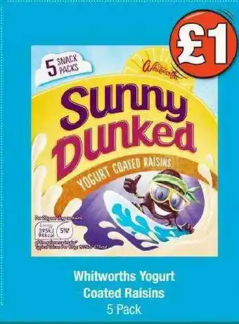 Poundland Whitworths Yogurt Coated Raisins offer