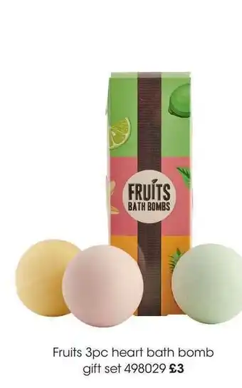 Fruits 3pc Heart Bath Bomb Gift Set
