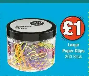 Poundland Large Paper Clips offer