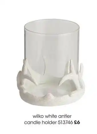 Wilko White Antler Candle Holder