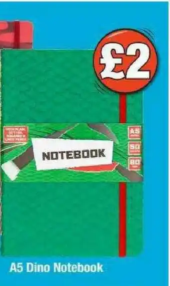 Poundland A5 Dino Notebook offer