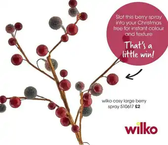 Wilko Wilko Cosy Large Berry Spray offer
